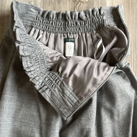 J. Crew Womens Wool Skirt Size 6 Gray Front Pockets Elastic Waist Skirt #463336 - Picture 6 of 6
